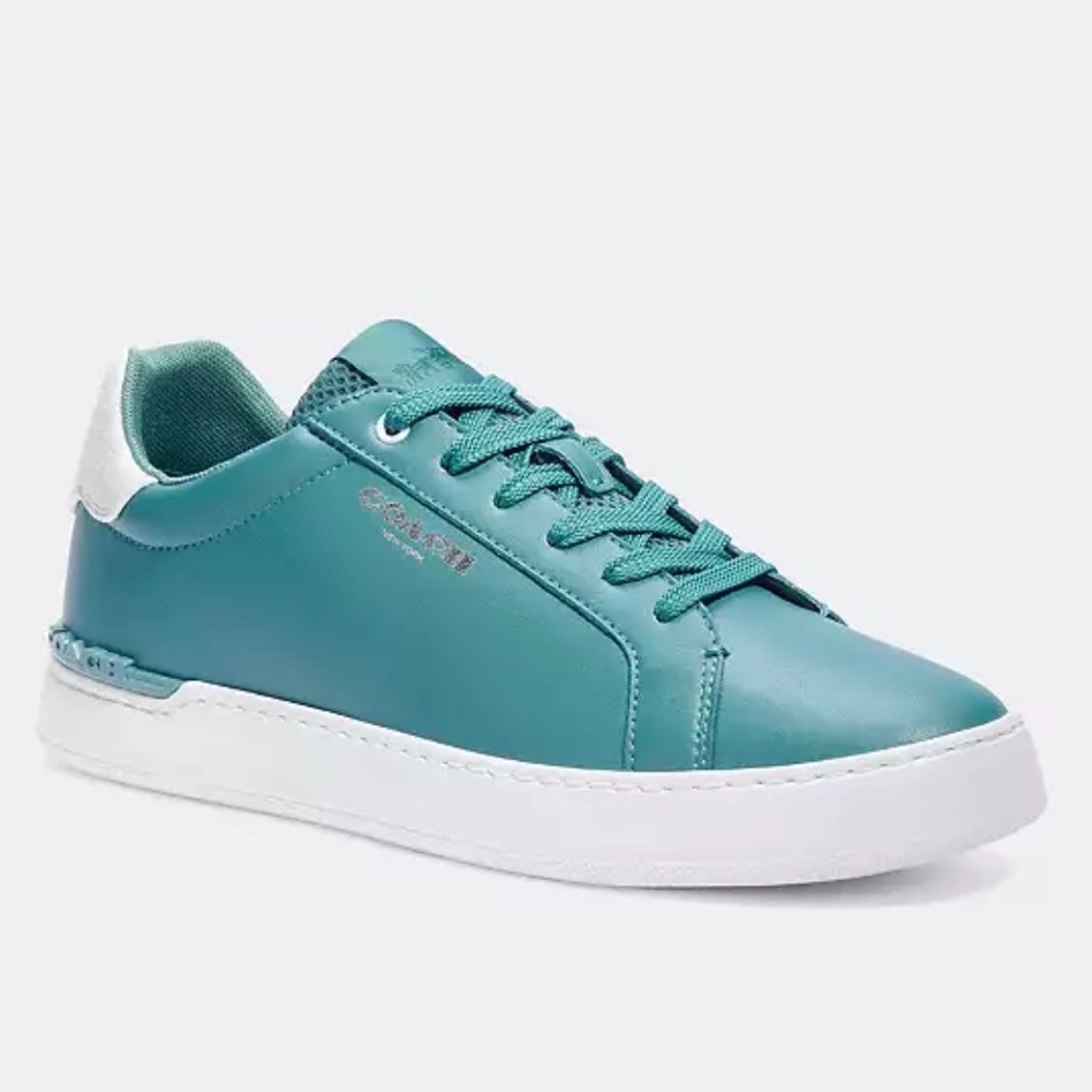 Coach Men’s Chalk Ocean Clip Leather Low Top Sneakers